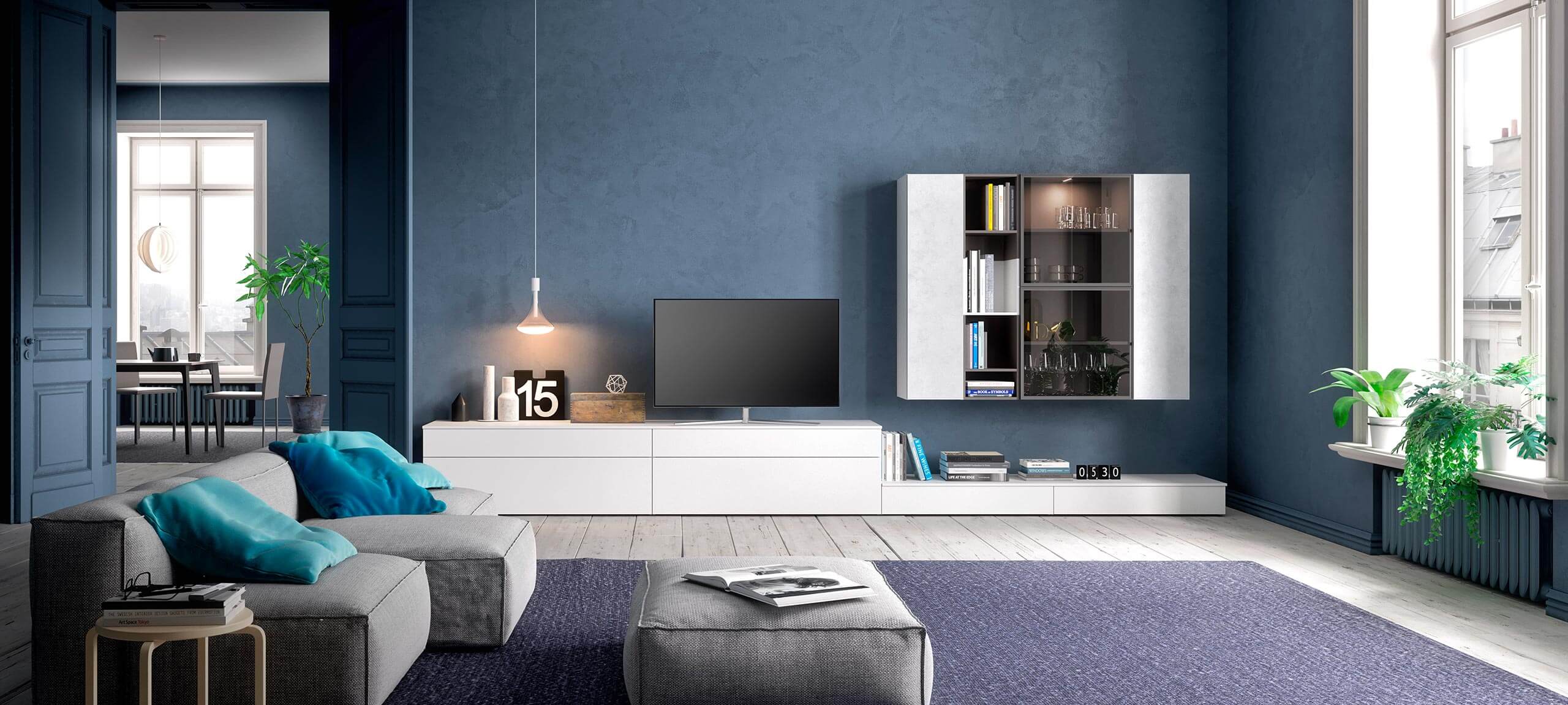 contemporary style TV storage wall for your living room 5